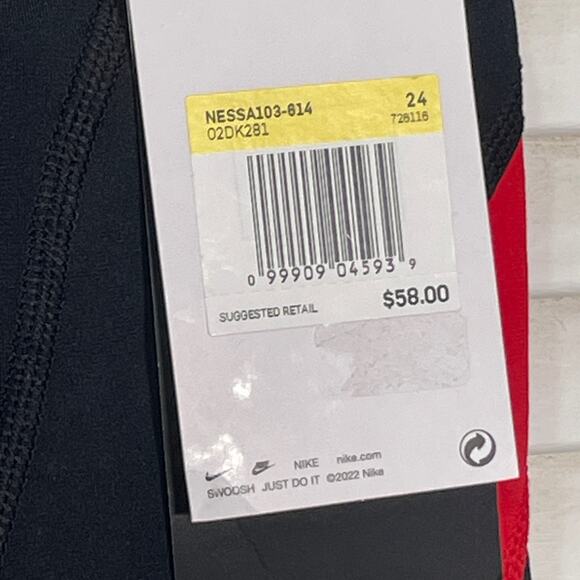 Nike Men's HydraStrong Colorblock Jammer Swimsuit Black/red 24 - Picture 7 of 7